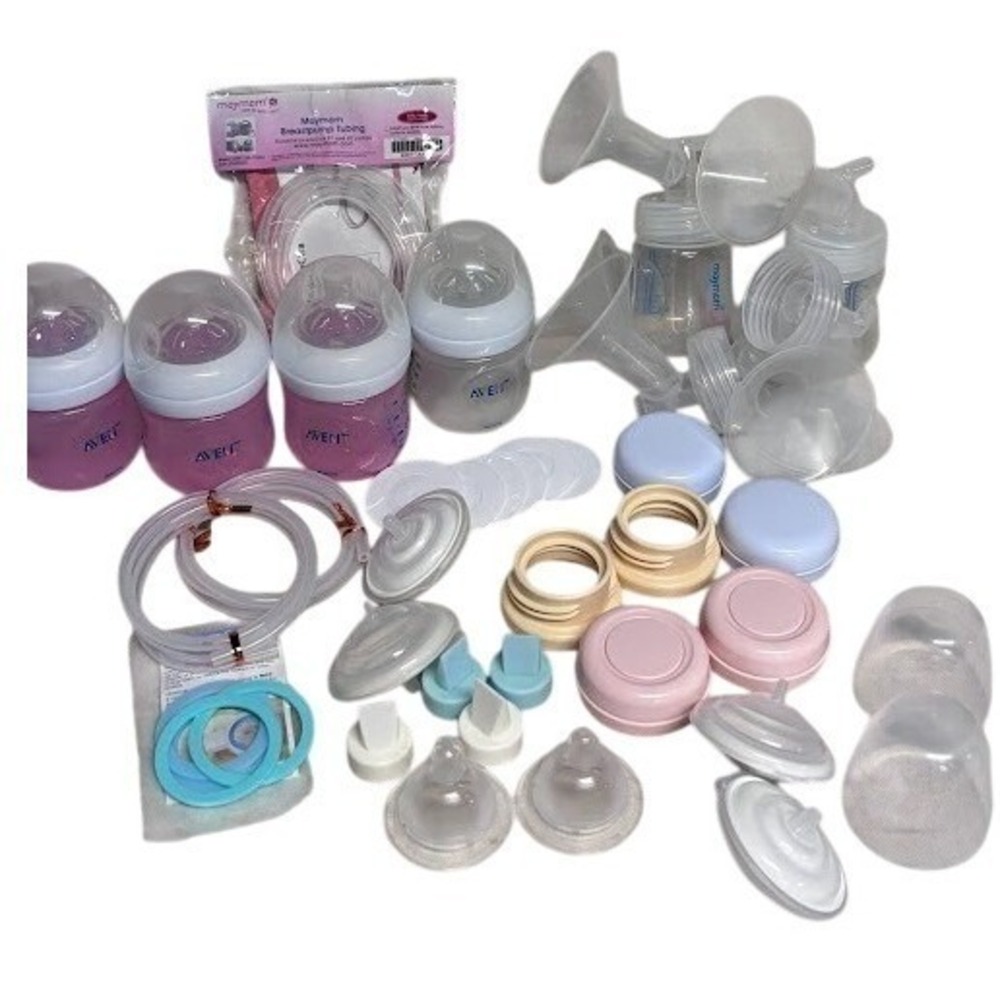 Huge Lot of Philips Avent  Spectra Maymom Breast Pump & Bottle Accessories